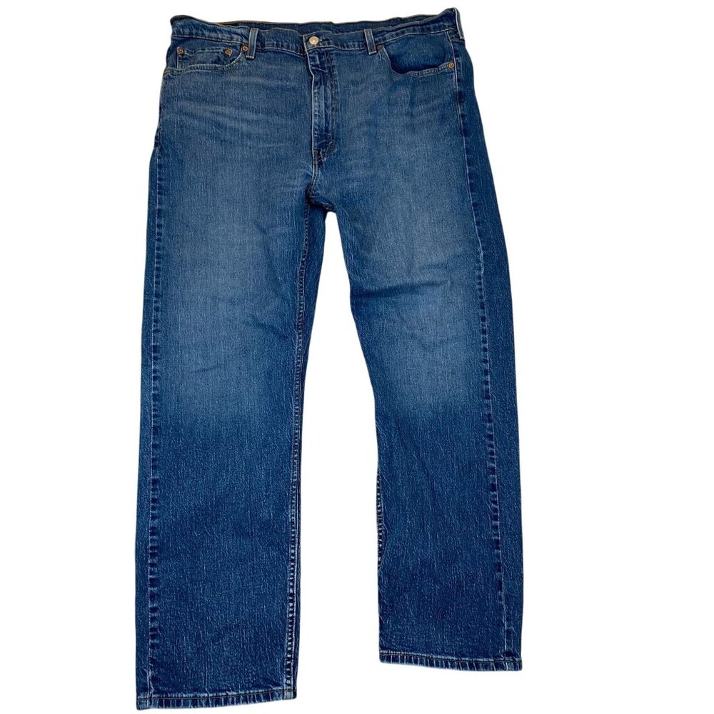 Levis Mens Jeans 42x32 505 Straight Leg Blue Denim Classic Style